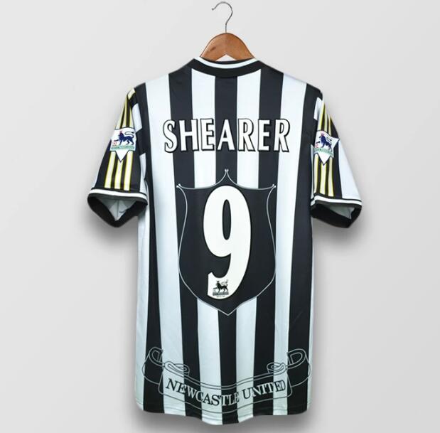 97-99 Newcastle Retro Home Kit Soccer Jersey SHEARER #9